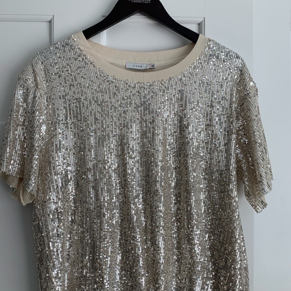 Lush brand cream sequin blouse. - Picture 1 of 4